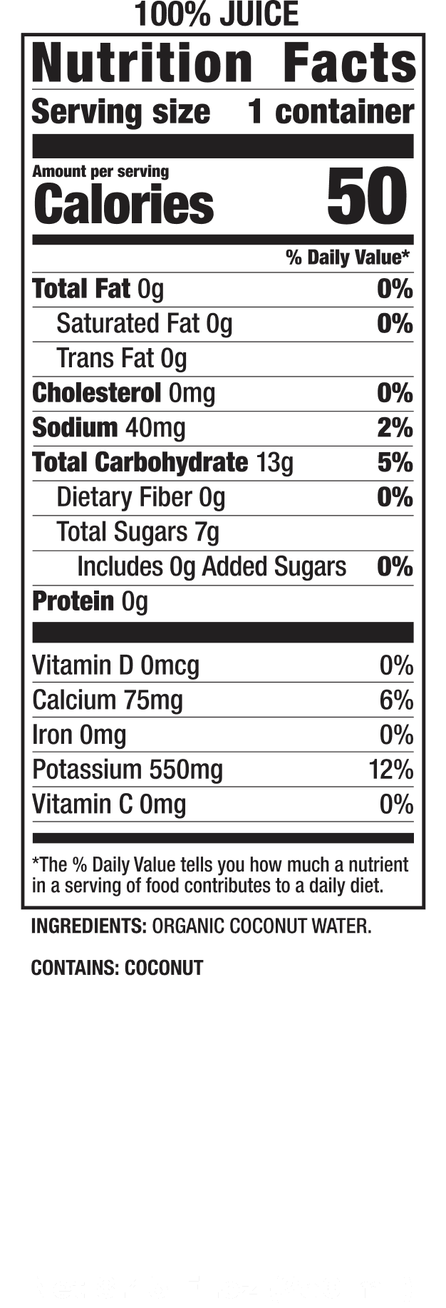 Coconut Water Nutrition Facts